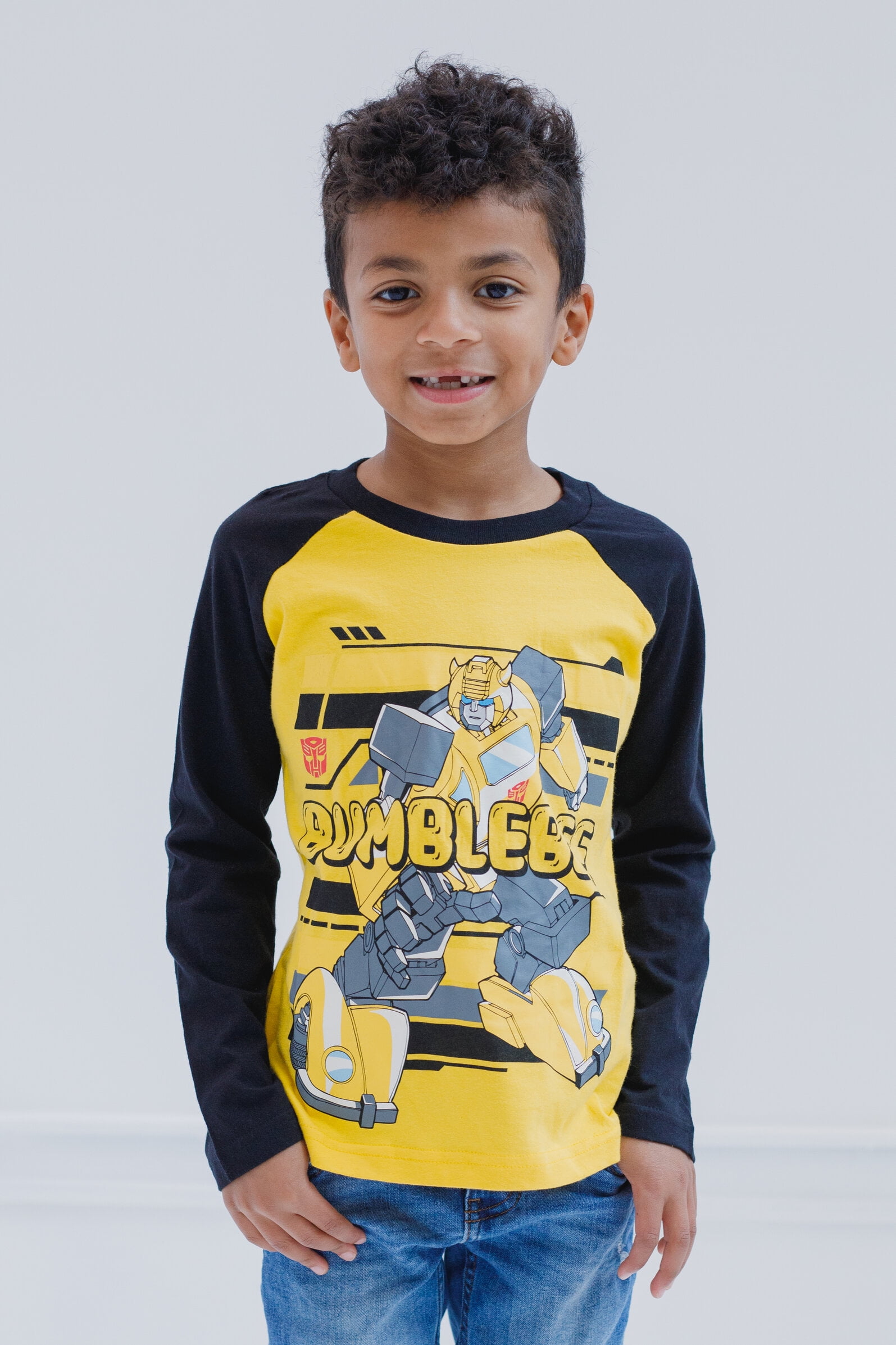 Transformers Bumblebee Optimus Prime Little Boys 2 Pack Long Sleeve T-Shirts Blue 7-8