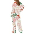 thumbnail image 5 of VISALY Valentine Pajamas Bow Button Down Sleepwear Lounge Set Nightwear Comfy Sets Long Sleeve Pajama Set Sleepwear Lounge Set Nightwear Night Suits Pajama Set Comfy Pajama Set Blackish Green Xl, 5 of 5