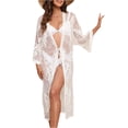 thumbnail image 4 of Bikini Cubrir SAYOO Traje de baño Rebeca Bata mariposa bordado encaje manga larga verano, 4 of 9