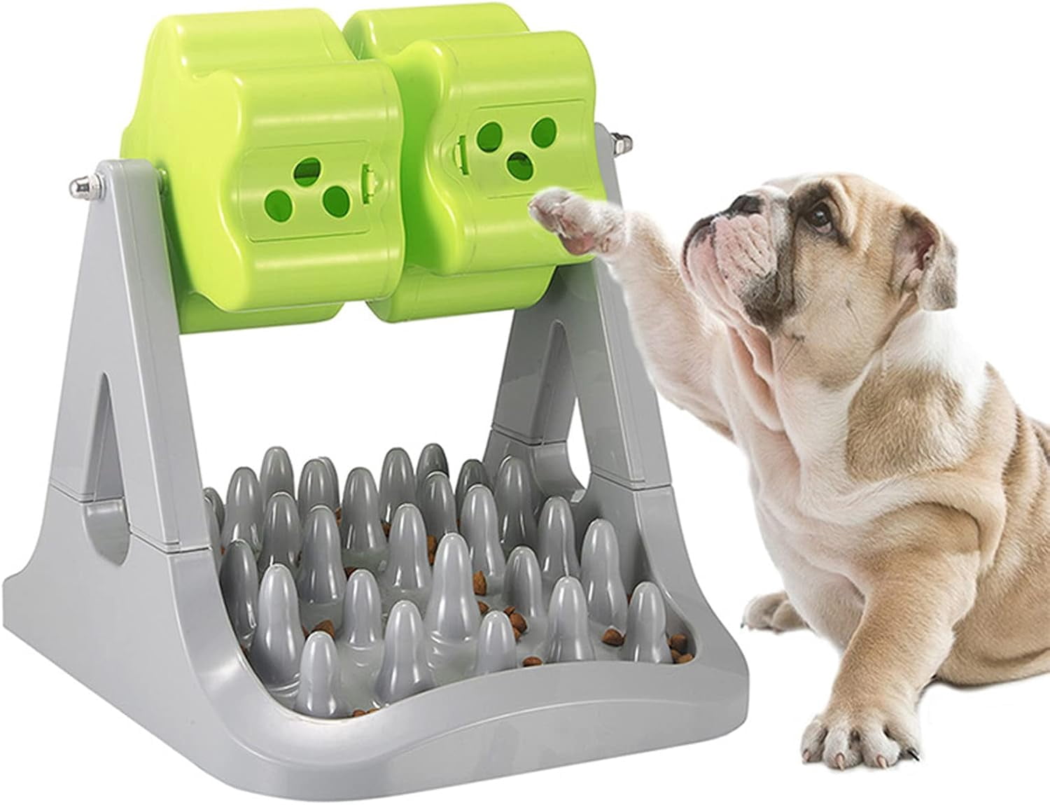 Pet Slow Feeder, Interactive ABS Dog Food Dispenser for Rolling and Falling Snacks, Slow Eating Dog Bowl Interactive Dog Cat Food Puzzle Toy for Small Medium Dogs