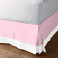 thumbnail image 2 of Luxury 1 Piece Split Corner Two Tone Tailored Bed Skirt, Twin XL Size 24 Inch Deep Pocket, 100% Egyptian Cotton, 800 Thread Count, Solid White/Light Pink Color., 2 of 3