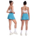 thumbnail image 5 of Women's Tennis Skirts High Waisted Athletic Golf Skorts with Pockets Shorts Running Workout Clothes by Yigetop Sky Blue L, 5 of 6
