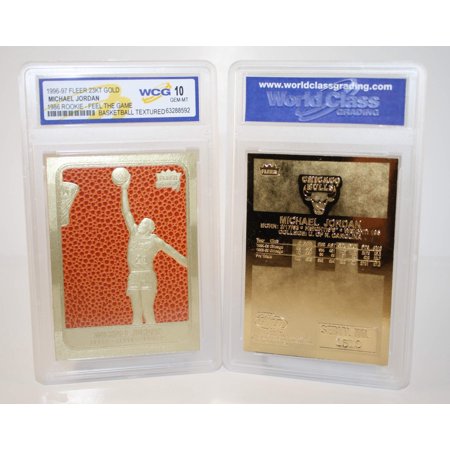 - MICHAEL JORDAN 1986 Fleer ROOKIE Feel The Game 23KT Gold Card Graded GEM MINT 10