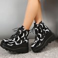 thumbnail image 4 of NECHOLOGY Botas Mujer Adulto Femenino Zapatos Botines para mujer Zapatos de moda para mujer, cuñas transpirables, botas Retro con cordones, botas cómodas para ir a la (Black, 7), 4 of 7