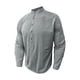 thumbnail image 5 of Ceisia Men's Slim Fit Long Sleeve Stand-Up Collar Slub Linen Shirt with Geometric Embroidery Gray L Gifts, 5 of 7