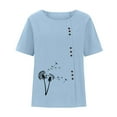 thumbnail image 4 of IROINNID Fashion Women Summer Cozy Print Round-Neck T-Shirt Short Sleeve Casual Blouse Spring Saving Sale, 4 of 5