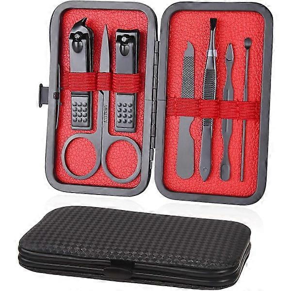 Manicure Pedicure Kit, 7 Pcs Professional Nail Clipper Set, Stainless Steel Nail Scissors, with Travel Case