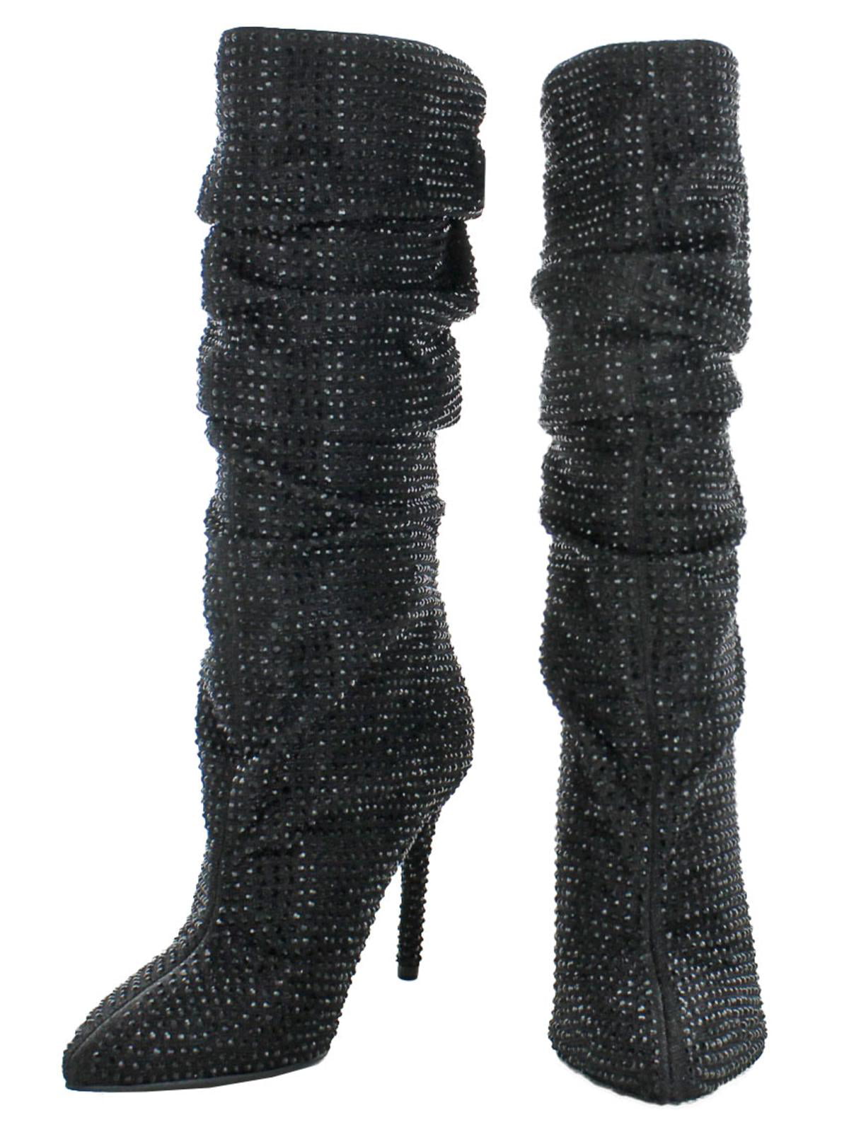 jessica simpson layzer slouchy rhinestone boots black