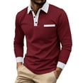 thumbnail image 3 of Generic Mens Casual Polo Shirts Casual Long Sleeve Button Golf Slim Fit Shirt Classic Spring Fall Collared Stylish Tops, 3 of 7