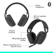 Logitech Zone Vibe 100 Wireless Noise Canceling Over-Ear Headset Graphite 981-001256
