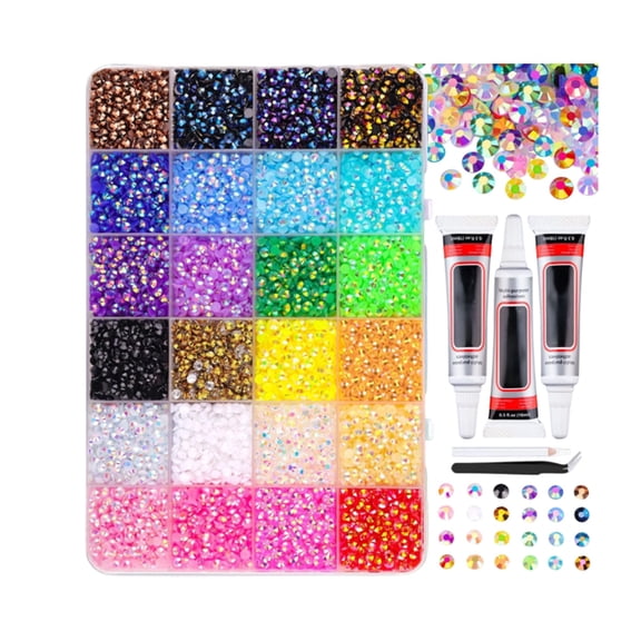 30000Pcs Resin Rhinestones for Crafting with Tweezers, Bedazzling Crystal for DIY Crafts Clothing Tumblers Mugs Shoes Fabric Decor Nail Art Makeup