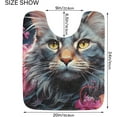 thumbnail image 6 of SKYSONIC Toiletry Mat Beautiful Grey Cat Print, Fluffy Plush Absorbent Bath Rugs Carpet with Non Slip Bottom for Bathroom Floor Toilet Tub and Shower, 6 of 7