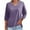Purple, variant on Jewelreauty Elbow Length Tops for Women Casual Crewneck Basic Tee Shirts Summer Loose Going Out Blouses (S, White)