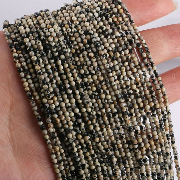 Nvzi-c 3mm Natural Stone Small Round Beads DIY Jewelry Accessories Semi finished Spot Natural Stone Loose Beads Hand String, Earrings, Necklace Jewelry Bead Accessories