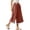 Watermelon Red, variant on hoksml Women's Elastic Waist Cotton Culottes, Casual Wide Leg Capri Pants with Lace Trim