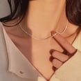 thumbnail image 5 of Collar de plata 925, cadena de clavícula brillante, collar de mujer de nueva moda de primavera, 5 of 5