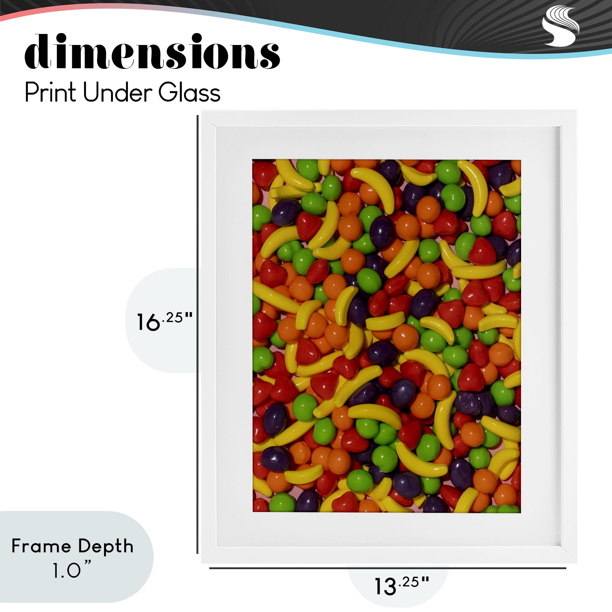 Stupell Industries Retro Assorted Fruit Candy White Framed Print Under Glass, design by LISH Creative