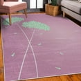 thumbnail image 3 of Allium Flower Decorative Rug, Floral Design with Swirl Lines Falling Leaves Autumn Inspired, Quality Carpet for Bedroom Dorm and Living Room, 6 Sizes, Pale Purple, by Ambesonne, 3 of 4