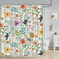 thumbnail image 2 of Abstract Boho Floral Botanical ,Spring Flowers , Polyester Fabric Waterproof Bathroom Shower Curtains for Bathroom Decor 72 x 72 Inch, 2 of 6