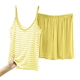 thumbnail image 6 of Ayolanni Soft Womens Pajamas Sets 2 Piece Sleeveless Cami Tops and Shorts Pjs Summer Striped Comfy Loungewear Sleepwear Sets XXL, 6 of 6
