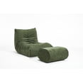 thumbnail image 4 of Homefun Lounge Chair with Ottoman,Modern Bean Bag Floor Chair with Non-Slip Base,Soft Chenille Reading Chair,No Assembly Required,Green, 4 of 6