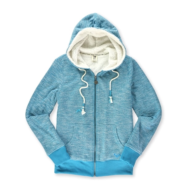 Roxy Bliss Pique Sherpa Sudadera con capucha para mujer, azul, mediano Roxy Sudadera