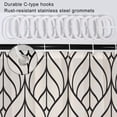 thumbnail image 5 of Black and Beige Shower Curtain, Modern Aesthetic Black Striped Shower Curtain Set for Bathroom Waterproof Polyester Shower Curtain with Hooks, 72x84 Inch, 5 of 6