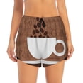 thumbnail image 3 of Uemuo Coffee Cafe Cup Pattern Women's Athletic Shorts High Waisted Running Shorts with Liner Pockets Gym Elastic Workout Shorts-X-Large, 3 of 9