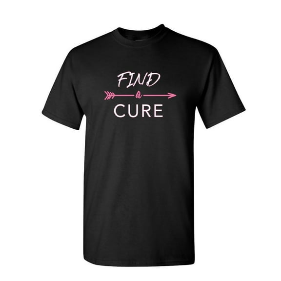 Tee Hunt Find a Cure T-Shirt October Breast Cancer Awareness Support Hope Mens Shirt