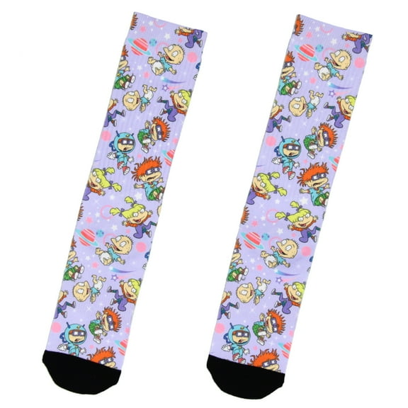 Bioworld Rugrats Chibi Character Design Sublimation Crew Socks For Men Women