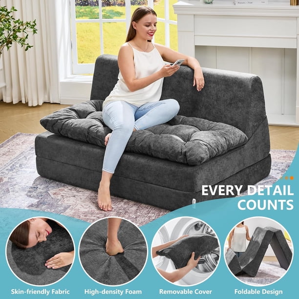 Sofa Couch Folding Sofa Bed Comfy Floor Lounger Convertible Sofa