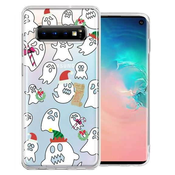 MUNDAZE For Samsung Galaxy S10 Plus Halloween Christmas Ghost Design Double Layer Phone Case Cover