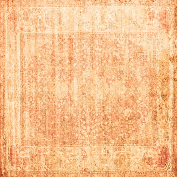 Ahgly Company Indoor Square Persian Orange Traditional Area Rugs, 5' Square