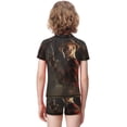 thumbnail image 3 of Horror Freddy Krueger Boys 2-Piece Swimsuit Set, Short Sleeve Rash Guard & Swim Trunks, 3 of 7