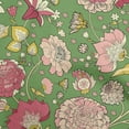thumbnail image 1 of oneOone Rayon Green Fabric Asian Chinese Flower Craft Projects Decor Fabric Printed By The Yard 56 Inch Wide, 1 of 4