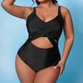 thumbnail image 4 of Sngxgn Women Swimsuits Ruffle Tummy Control Bathing Suit(Black,XXL), 4 of 7