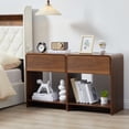 thumbnail image 4 of Wirrytor Nightstand Set of 2 with Charging Station for Bedroom , Wood Wide Bedside Table with Drawer and Shelf, Wide Side Table with Storage for Home Office, End Table for Living Room,Walnut, 4 of 8