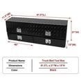 thumbnail image 2 of Contractor Top Side Boxes with Two Lower Drawers Aluminum Stripes Plated Truck Tool Box Pick Up Truck Bed Tool Box Truck Storage Box Waterproof Toolbox Storage Organizer, 2 of 6