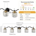 thumbnail image 6 of Deyidn 44.5" Modern 5-Light Black Gold Bathroom Vanity Light - Dimmable Bathroom Transitional Fixture with Crystal Glass Shades, 6 of 9