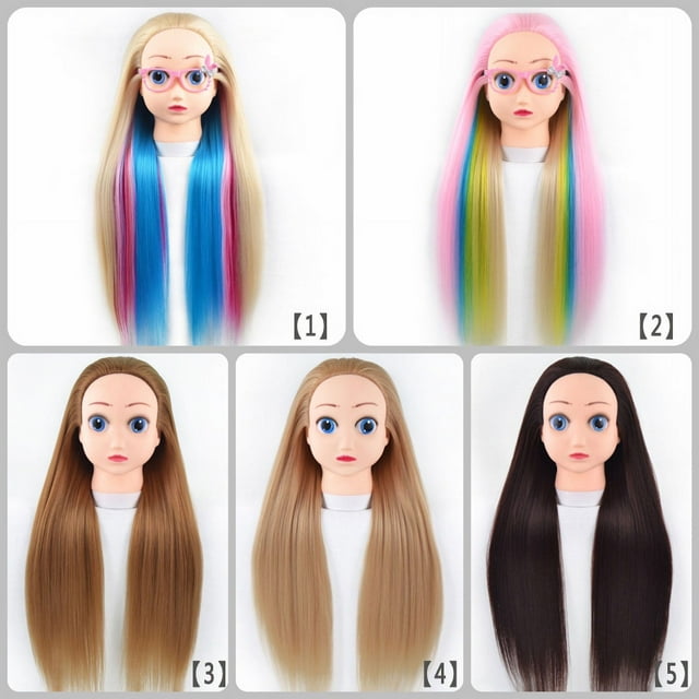Cabeza de peluca de caramelo de dibujos animados para niños, molde de práctica para trenzar el cabello, cabeza de muñeca, modelo de cabeza de maniquí, modelo de peluquería