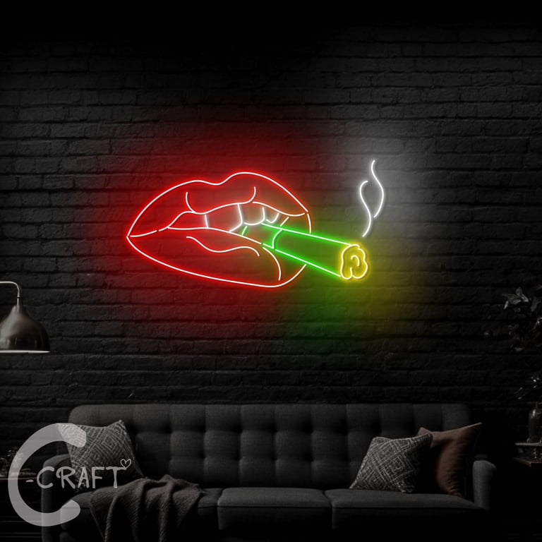 cigarette room light C-CRAFT Cigarette Mouth Smoke Neon Led Light Up 20 inch for Smoke Shop Home Bar Wall Decor cigarette room light C-CRAFT Cigarette Mouth Smoke Neon Led Light Up 20 inch for Smoke Shop Home Bar Wall Decor