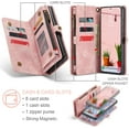 thumbnail image 3 of Wallet Case for Samsung Galaxy S24, Zipper Purse Folio Leather Wallet with Card Holder Wrist Strap Detachable Magnetic Shockproof Protective Back Case for Samsung Galaxy S24, 3 of 9