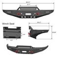 thumbnail image 7 of Vijay Compatible with 2014-2015 Chevrolet Silverado 1500 Front Bumper Textured Black Steel with Light and D-ring, 7 of 7
