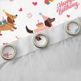thumbnail image 4 of Homewish Cute Dachshund Blackout Curtains Set of 2 (52x84 Each),Happy Birthday Print Curtain,White, 4 of 6