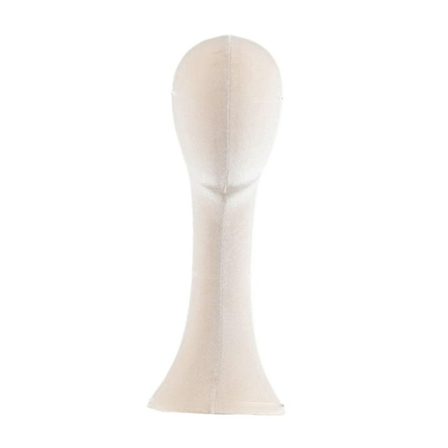 Modelo de cabeza de maniquí, estante de almacenamiento de sombrero bufanda de bufanda de bufanda de estilos de belleza stand manikin soporte para la Beige cuello largo