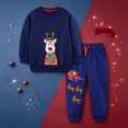 thumbnail image 2 of felwors Toddler Baby Boy Outfit Fall Winter Boy Clothes Long Sleeve Cute Cartoon Sweatshirts Pants Outfits (Blue,6-7 Years), 2 of 7