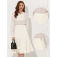 thumbnail image 2 of DARING DIVA Women's Side Zipper Flared Flowy A Line Midi Skirts XS Beige, 2 of 6