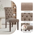 thumbnail image 3 of MALOL Tufted Dining Room Chairs Set of 2, Upholstered Accent Parsons Diner Chairs, Fabric Side Stylish Kitchen Chairs with Solid Wood Legs and Padded Seat, Taupe, 3 of 9