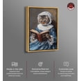 thumbnail image 2 of Literature Writer Cat Canvas Quirky Cat Art Prints By Notoriart, Gold Frame, 20" x 30", 2 of 7
