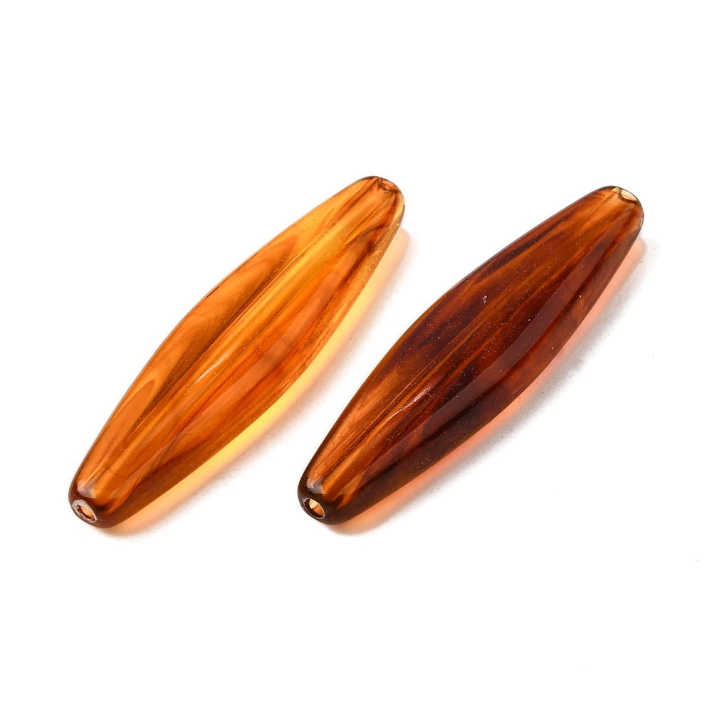 500gs Transparent Acrylic Beads Imitate Amber Beads Horse Eye 41.5x10.5x6mm Hole: 1.8mm about 282pcs/500g